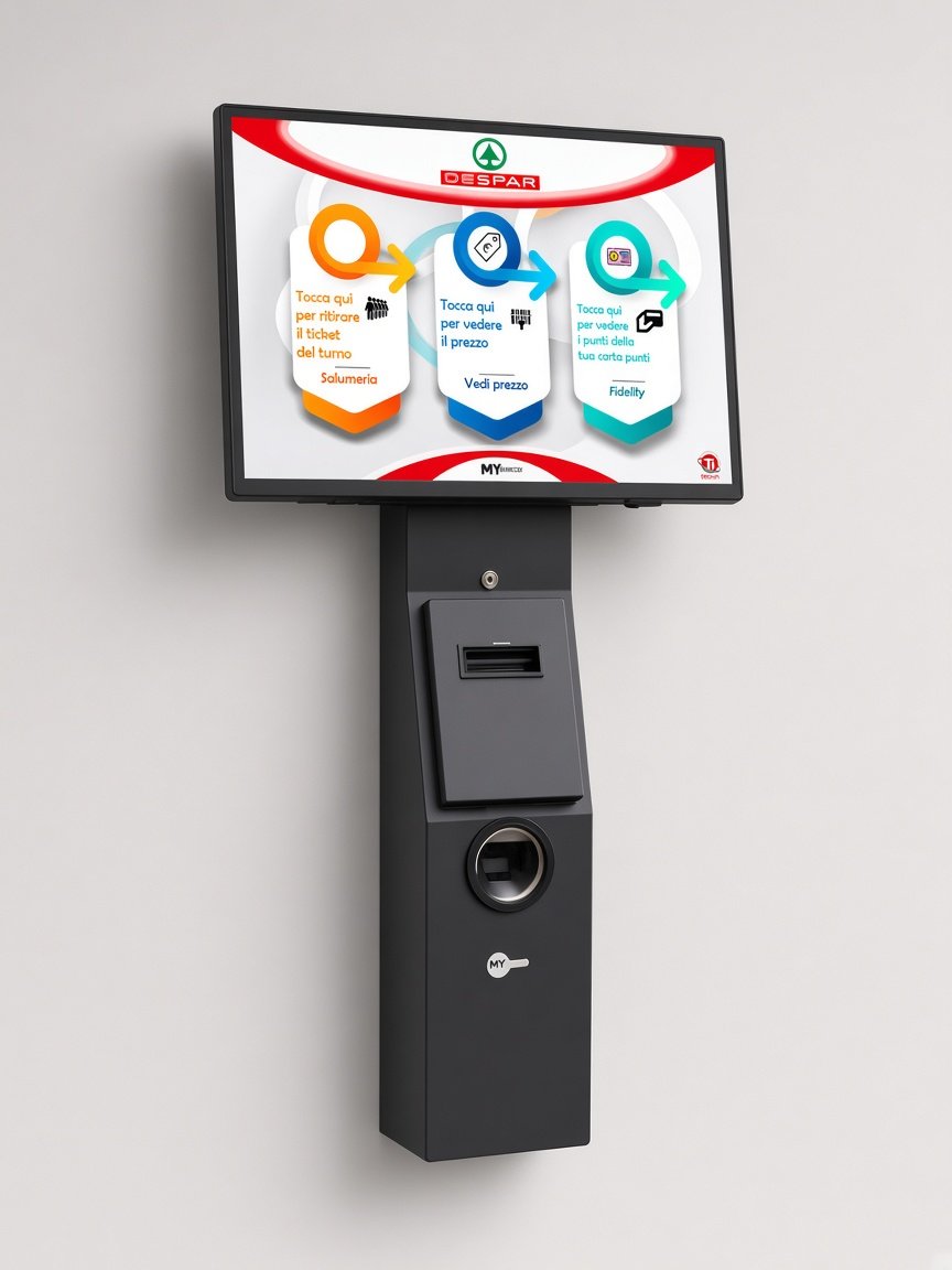 Totem parete eliminacode monitor orizzontale gestione code