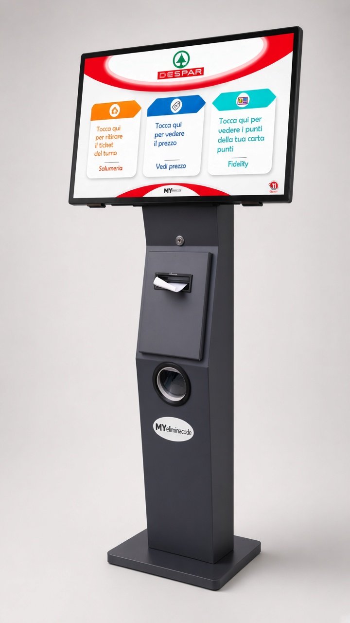 Totem per eliminacode da terra con monitor MyEliminacode